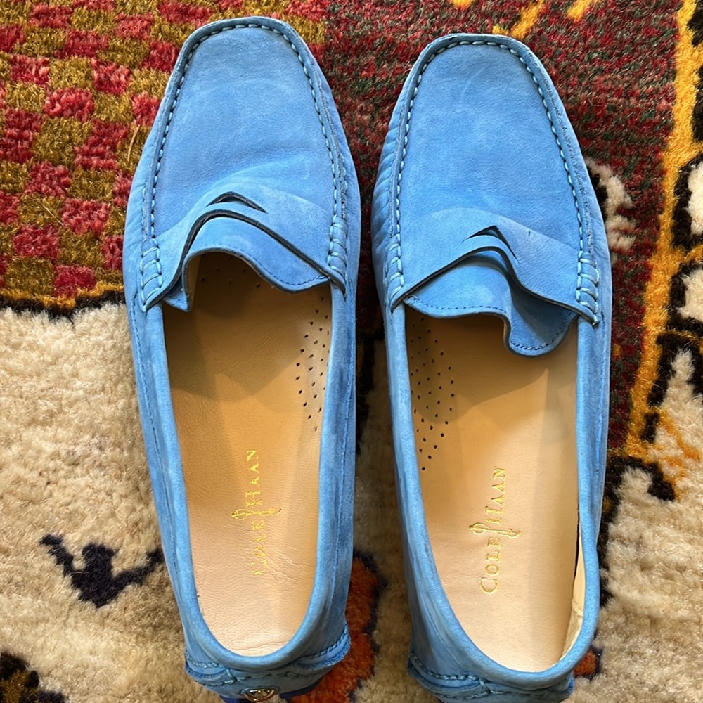 Cole Haan Blue Suede Loafers - Picture 5 of 8